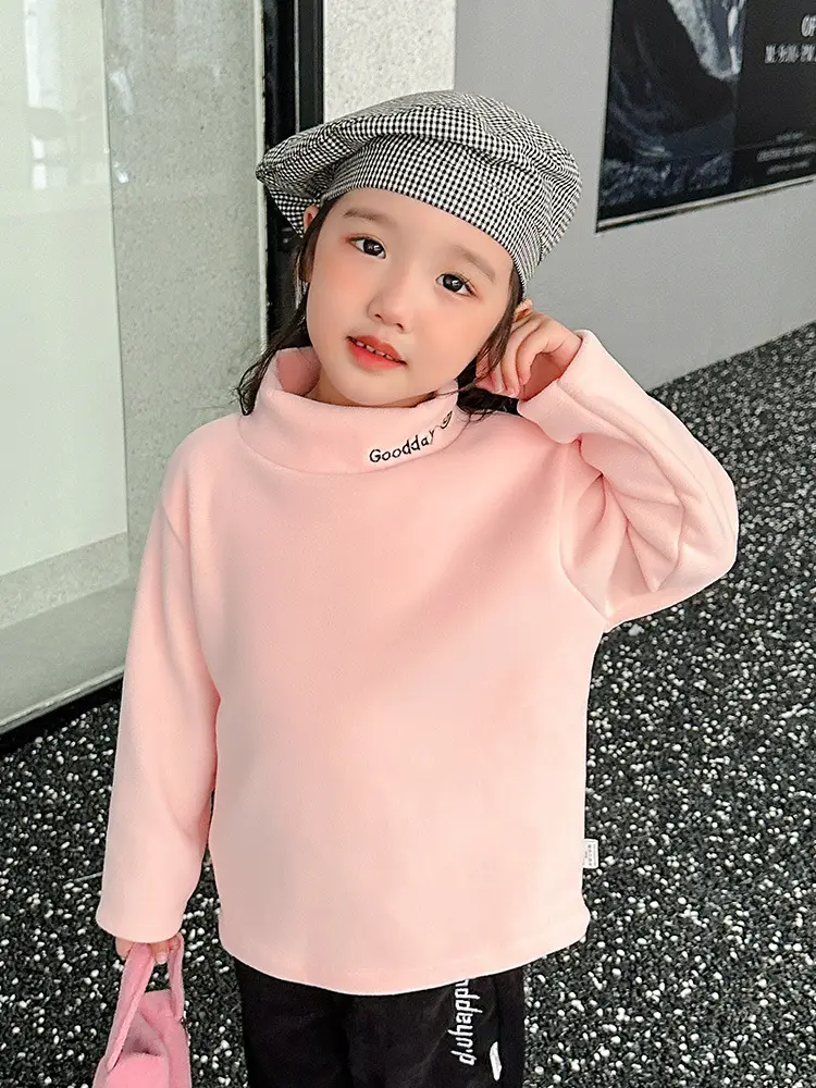 Kids Fleece Top Yellow Mid High Collar Baby Boys