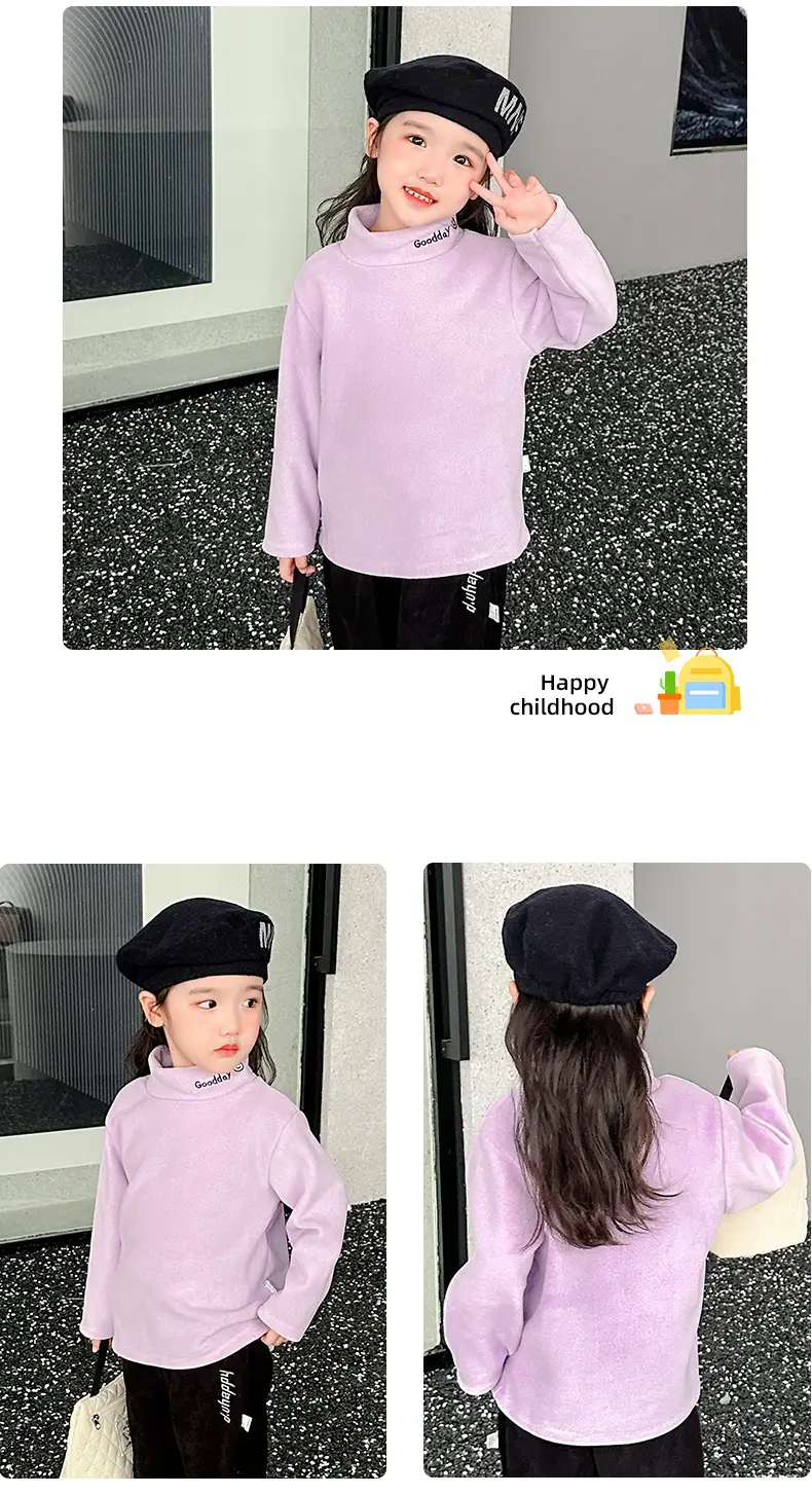 Kids Fleece Top Yellow Mid High Collar Baby Boys — feature 15