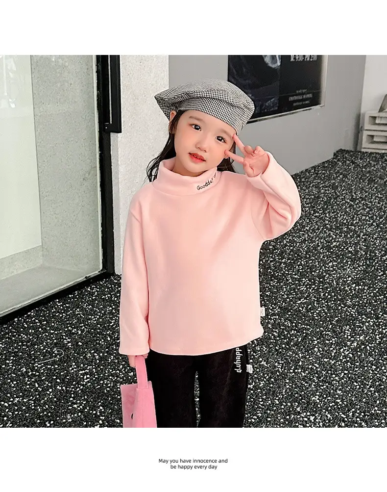 Kids Fleece Top Yellow Mid High Collar Baby Boys — feature 16