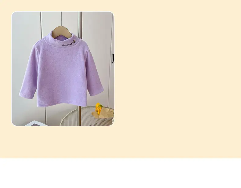 Kids Fleece Top Yellow Mid High Collar Baby Boys — feature 7