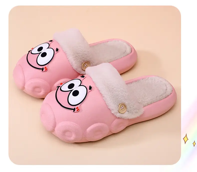 Sponge Baby Cotton slippers women's autumn and winter indoor home non-slip plush slippers home outdoor couple plush — feature 16