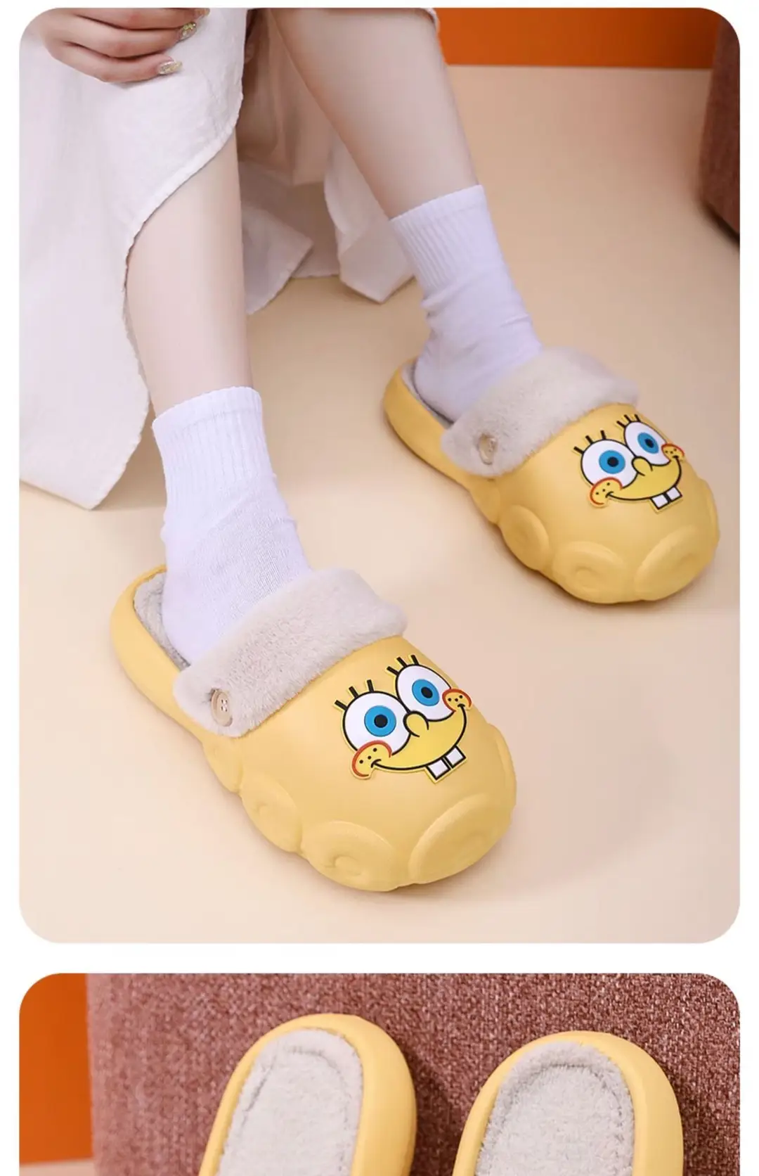 Sponge Baby Cotton slippers women's autumn and winter indoor home non-slip plush slippers home outdoor couple plush — feature 20