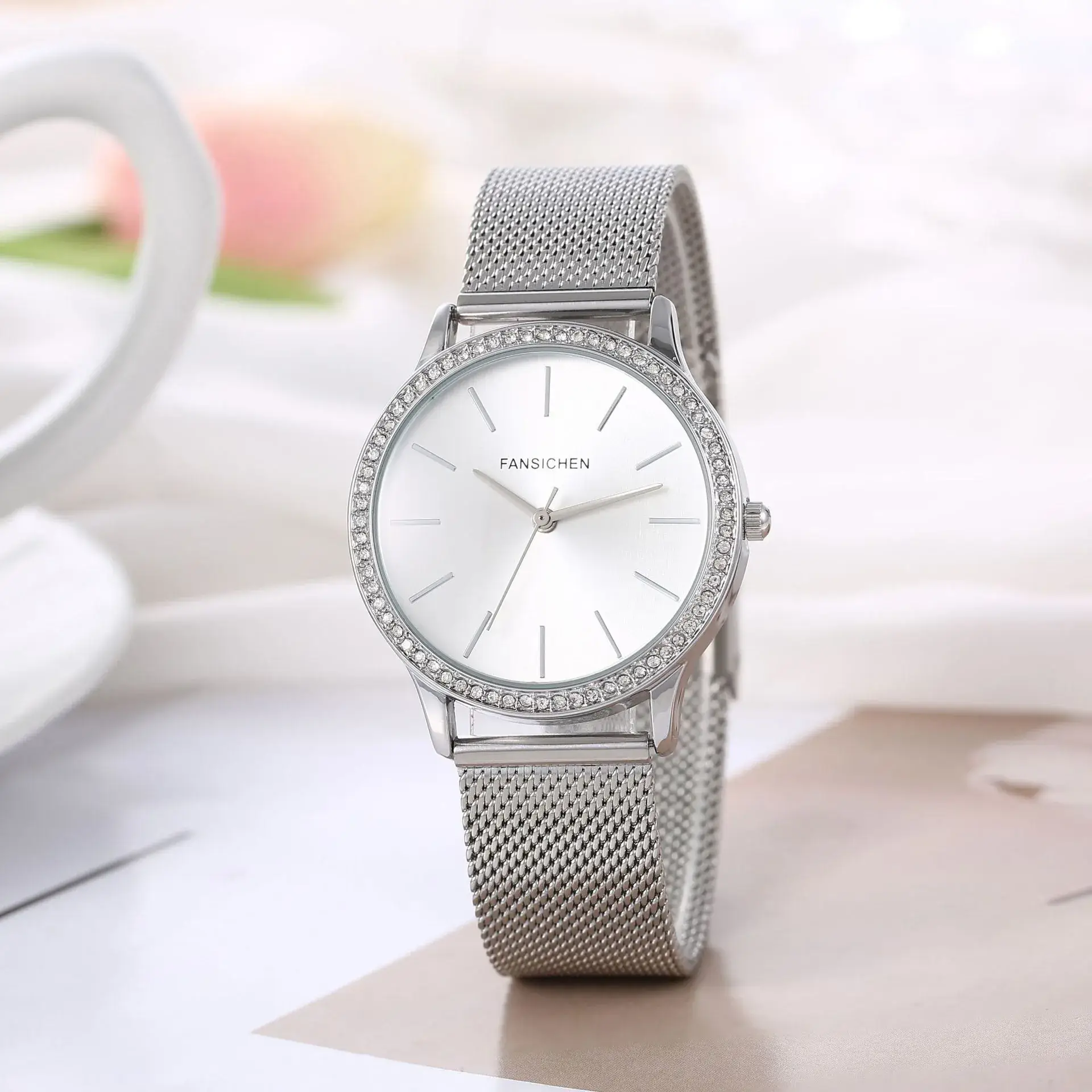 Women's Waterproof Cross-Border Watch with Crystal Band - Image 2