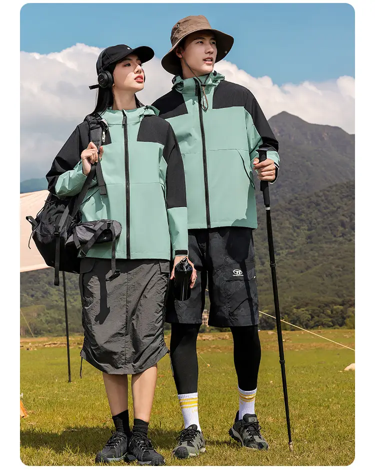 Outdoor Assault Coat Waterproof Windproof Black Green — feature 35