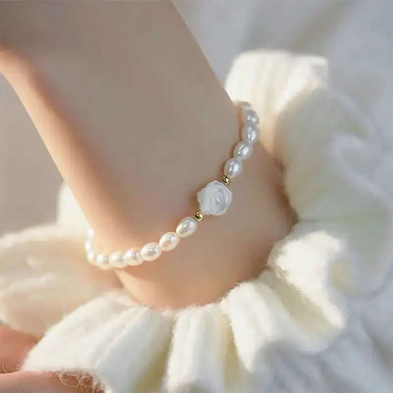 Natural Freshwater Pearl Bracelet with Blue Stones
