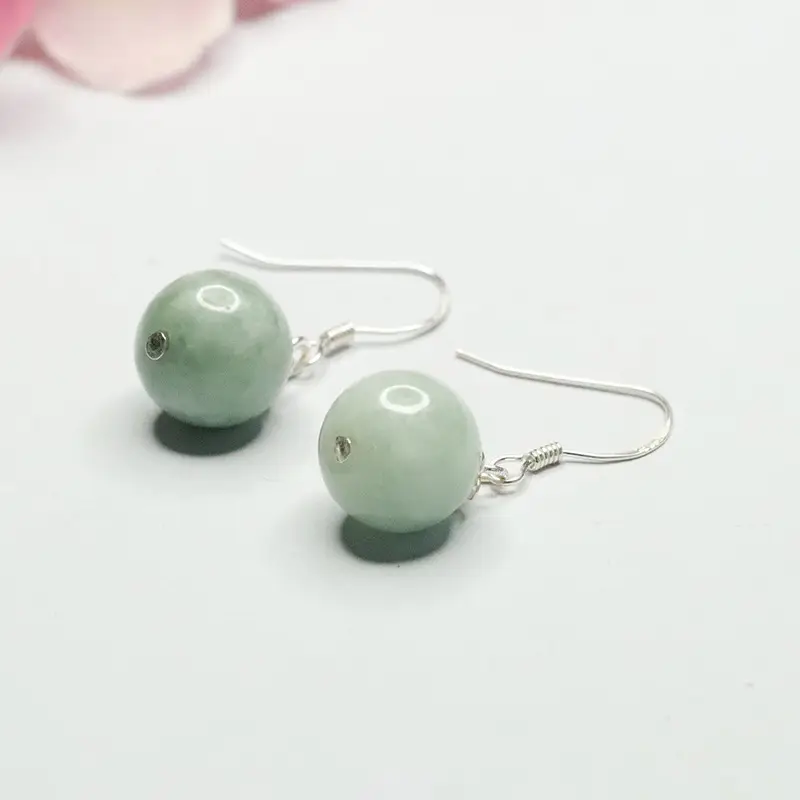 Guan Yu Jade Ear Hooks Silver Inlay Earrings Women — feature 8