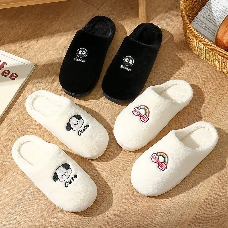 Cotton slippers women's home home thick-soled non-slip confinement shoes autumn and winter cute plush cotton slippers indoor cotton shoes wholesale - Image 6