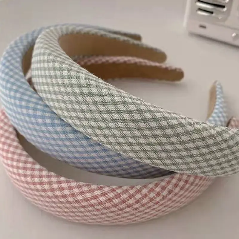 Sweet Girl Plaid Headband for Women Face Wash Sponge - Image 7
