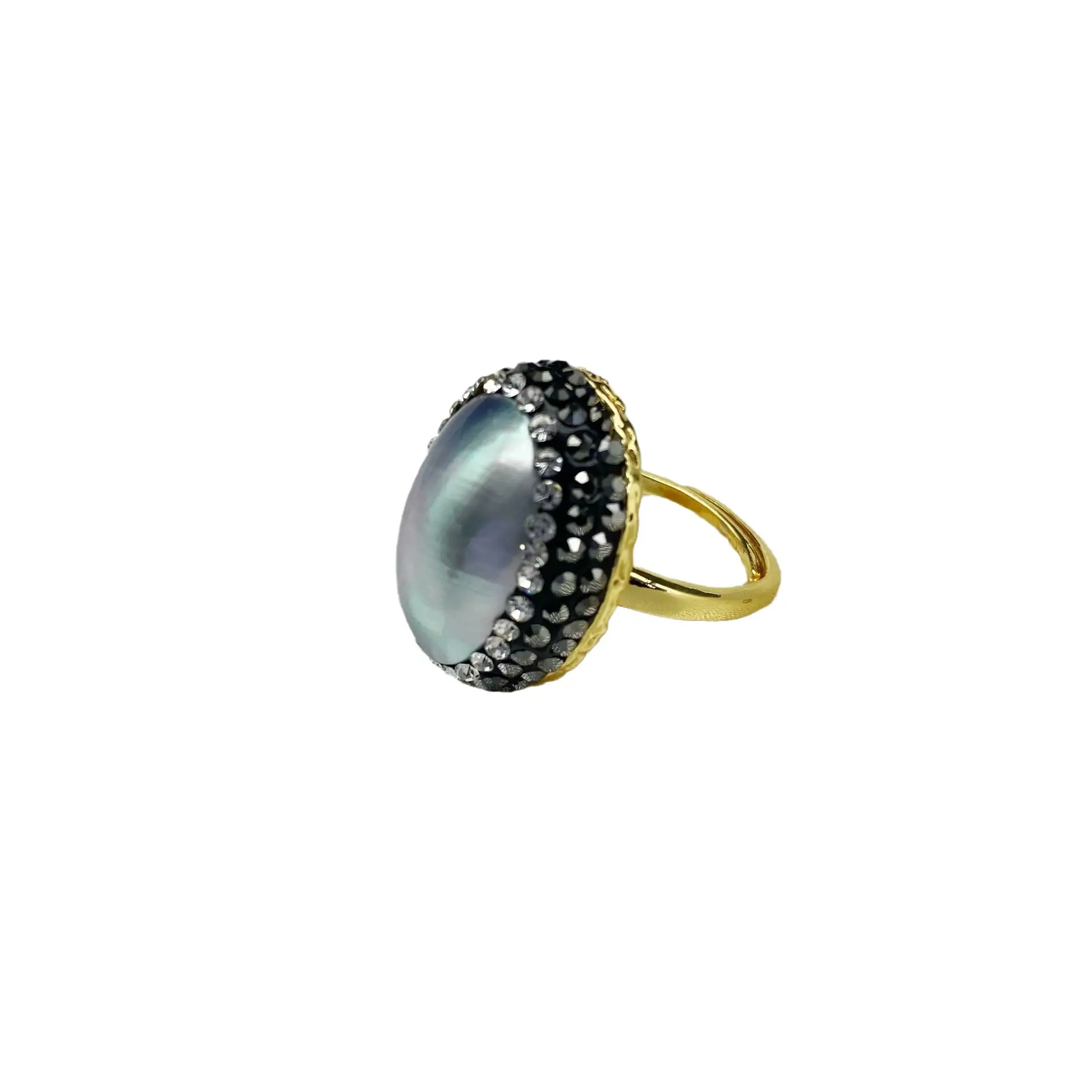 Natural Mabei Women's Ring with Diamond Border - Image 5