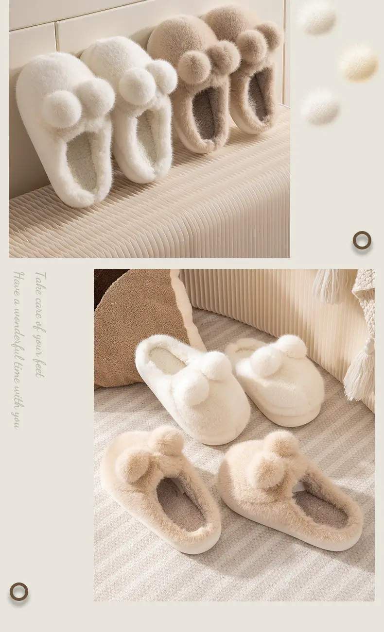 Nanbowan cotton slippers women's winter cute thick bottom warm non-slip plush indoor home cotton slippers women Wholesale — feature 15