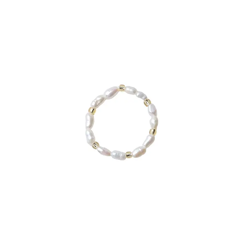 Elastic Pearl Bracelet Natural White Wholesale - Image 6