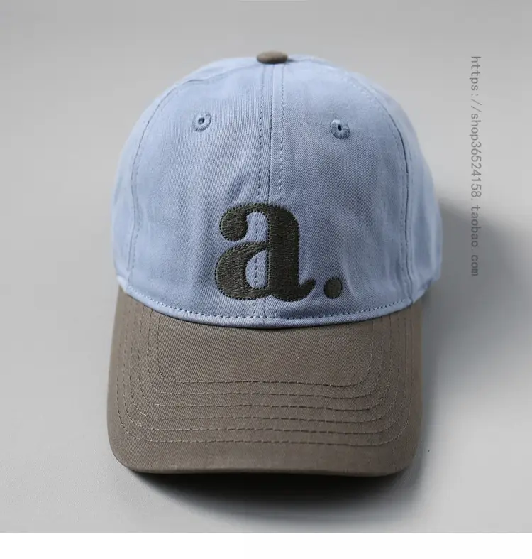 Peaked Cap with Red 'a' Embroidery White Red — feature 10