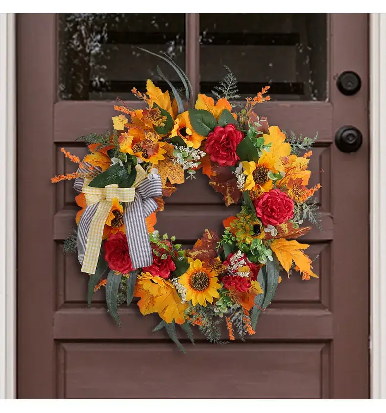 Thanksgiving Floral Garland 262g Decorative Ring — feature 8