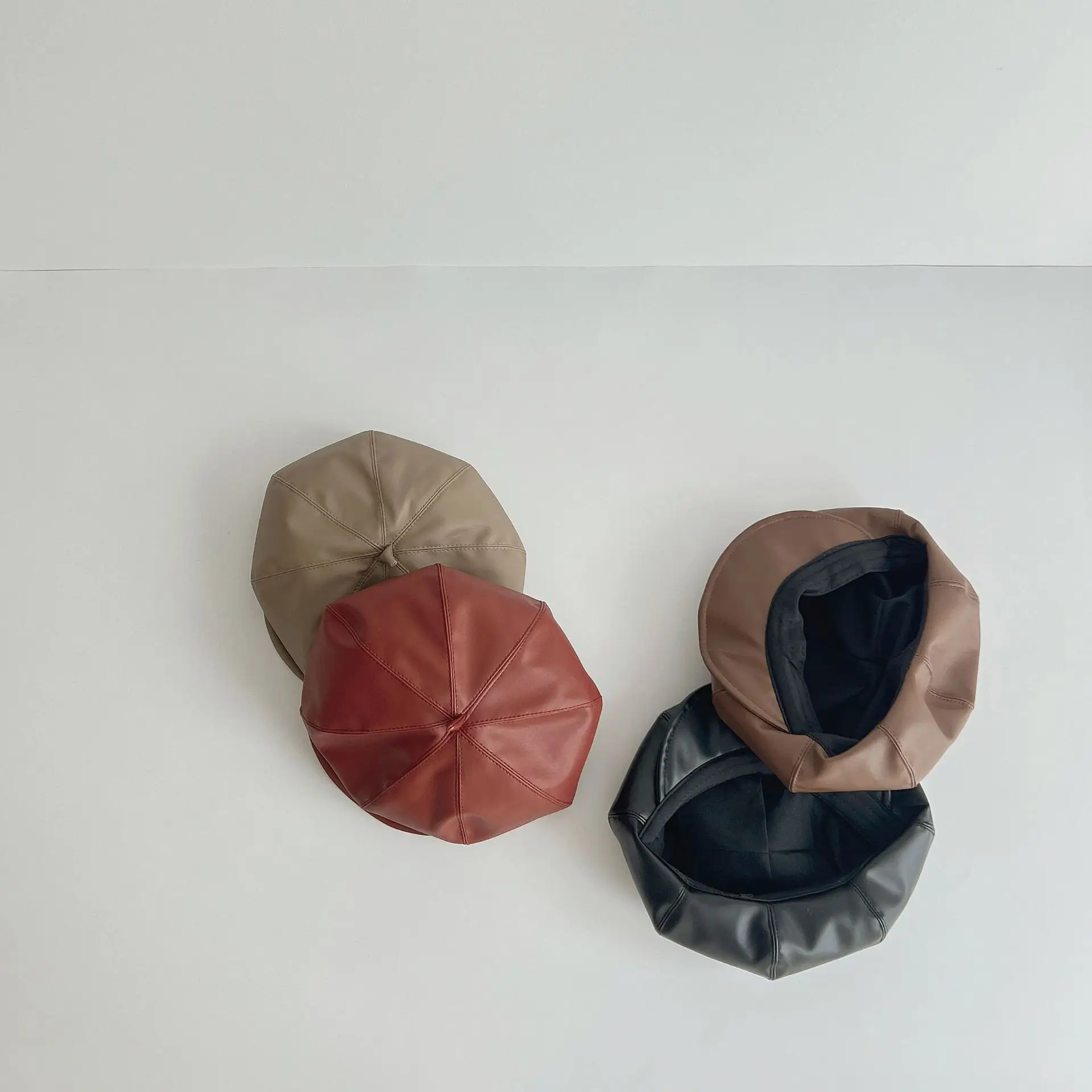 Korean Duckbill Cap for Girls Black Red Winter 2026