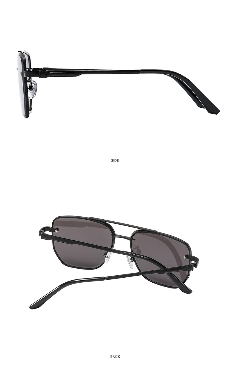 Men Square Metal Sunglasses Brown Gradient Driving Sun Protection β feature 10