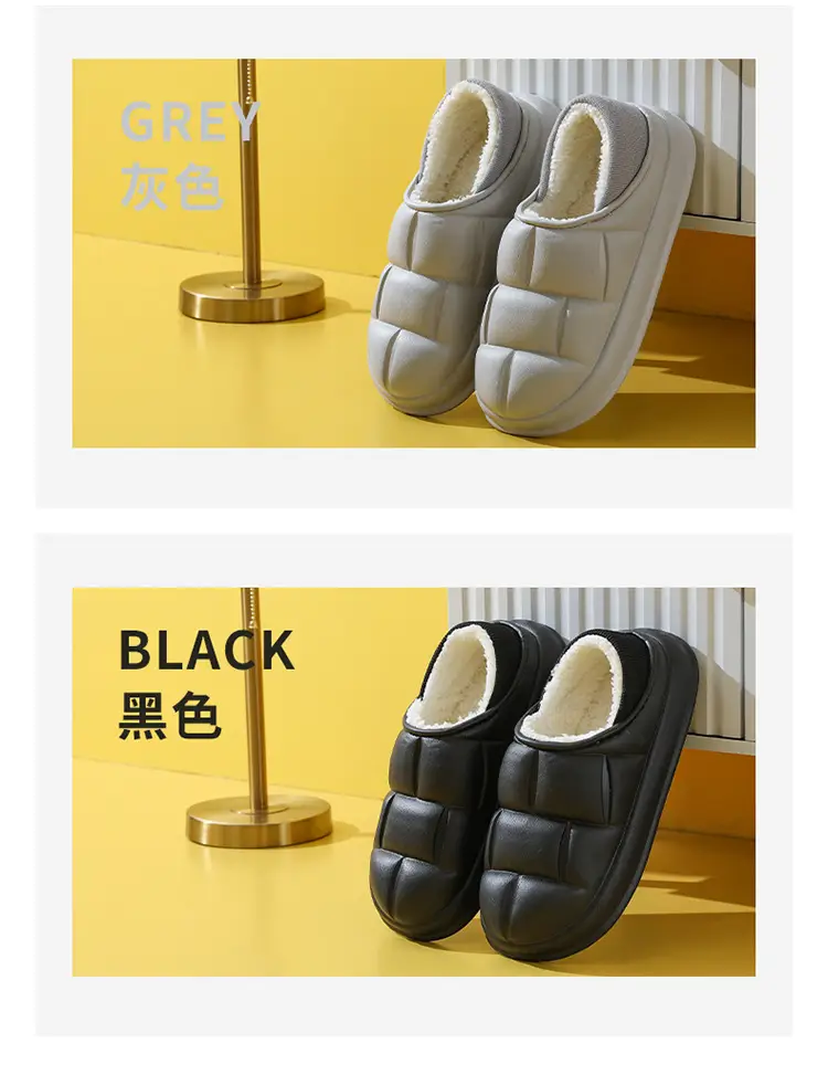 Winter New Cotton Slippers Indoor Home Non-slip Soft Bottom Home Home Couple Same Style Warm and Comfortable Slip-on — feature 11