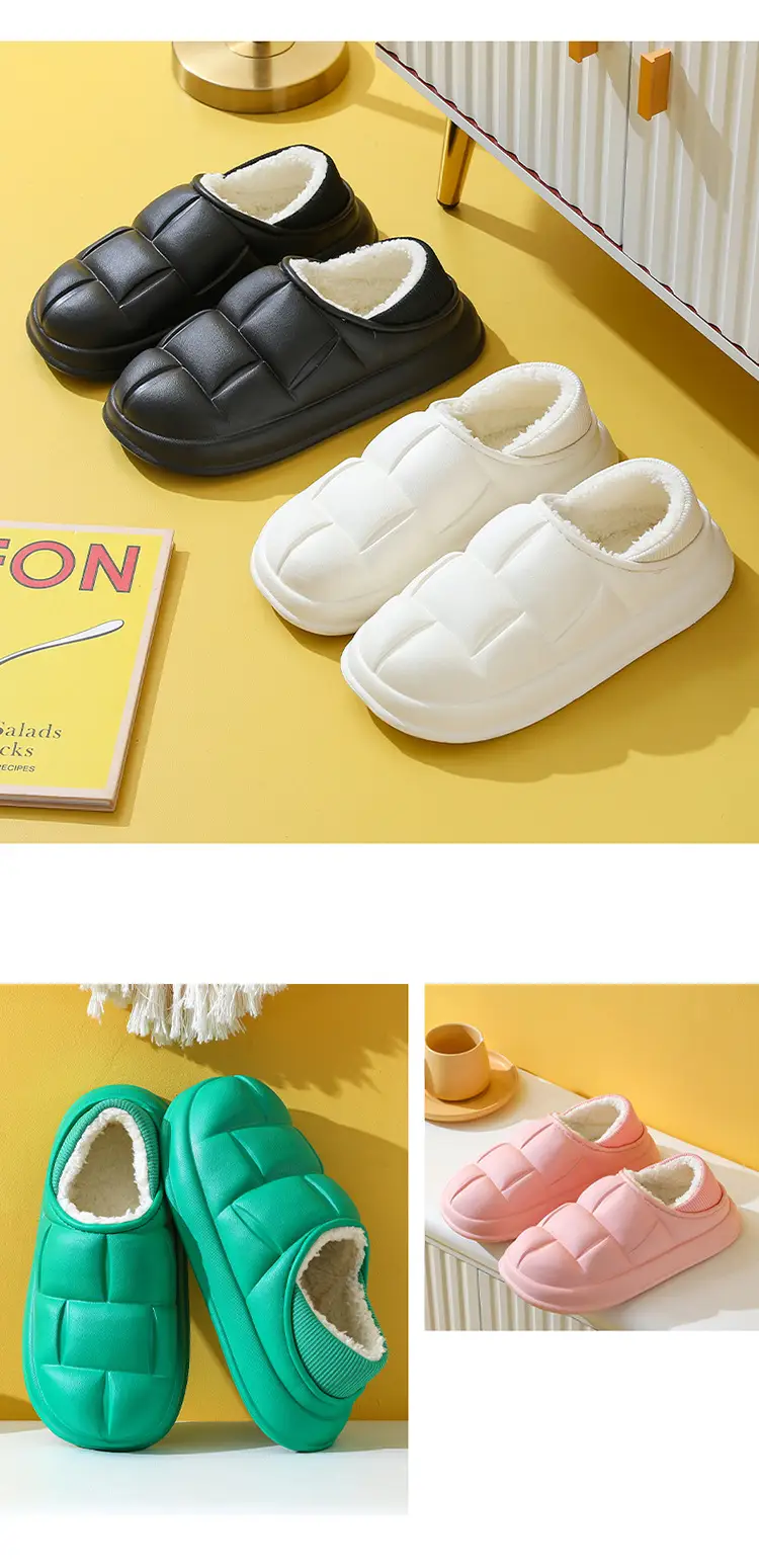 Winter New Cotton Slippers Indoor Home Non-slip Soft Bottom Home Home Couple Same Style Warm and Comfortable Slip-on — feature 13