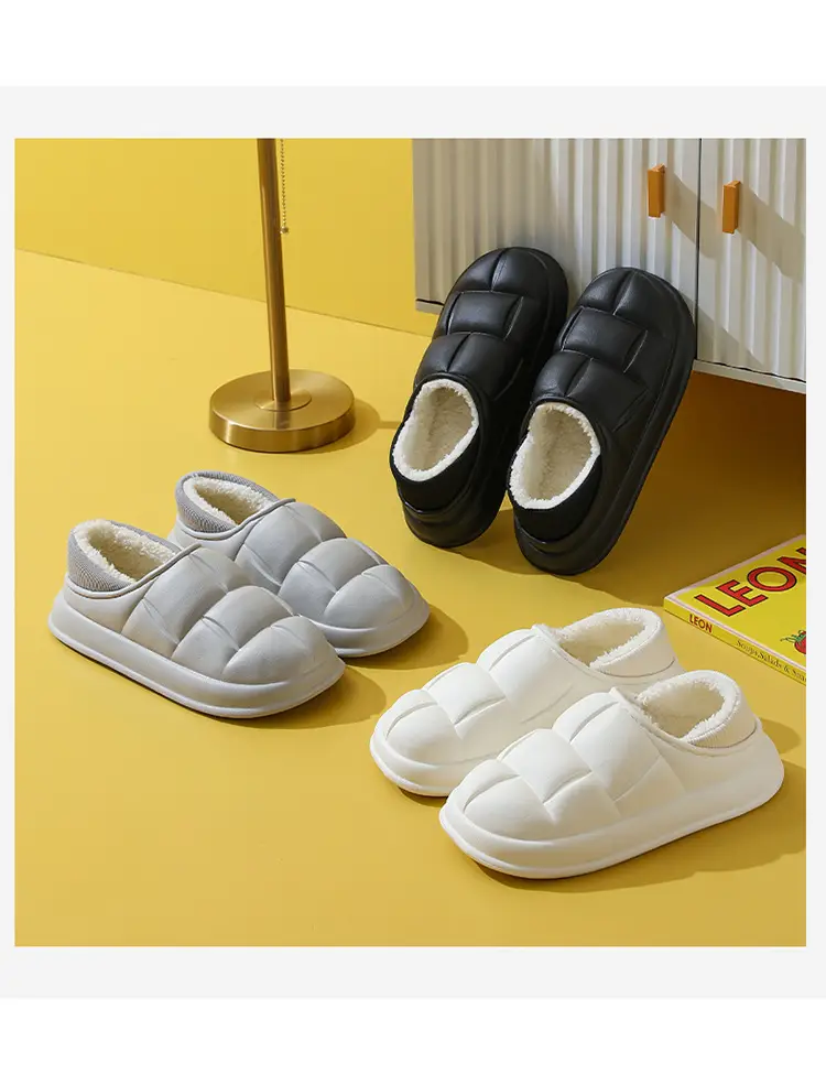 Winter New Cotton Slippers Indoor Home Non-slip Soft Bottom Home Home Couple Same Style Warm and Comfortable Slip-on — feature 14