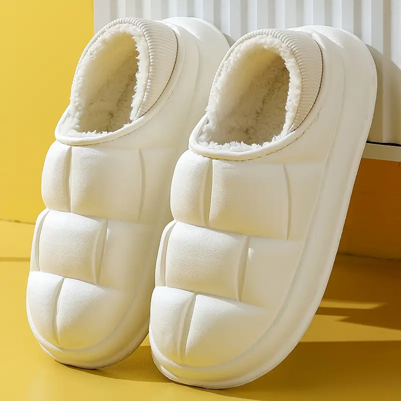 Winter New Cotton Slippers Indoor Home Non-slip Soft Bottom Home Home Couple Same Style Warm and Comfortable Slip-on - Image 3