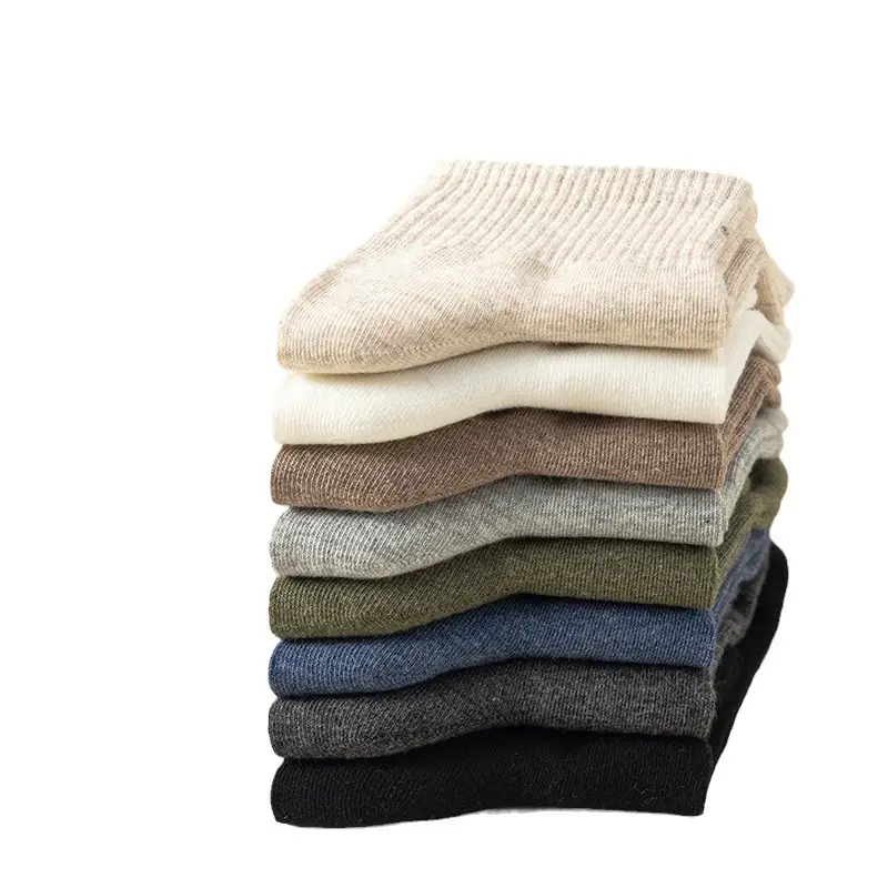 Socks Men's Summer Mid-Calf Socks Sweat-Absorbent Sports Socks Summer Breathable Cotton Solid Color Men's Spring and Summer Socks Zhuji Socks
