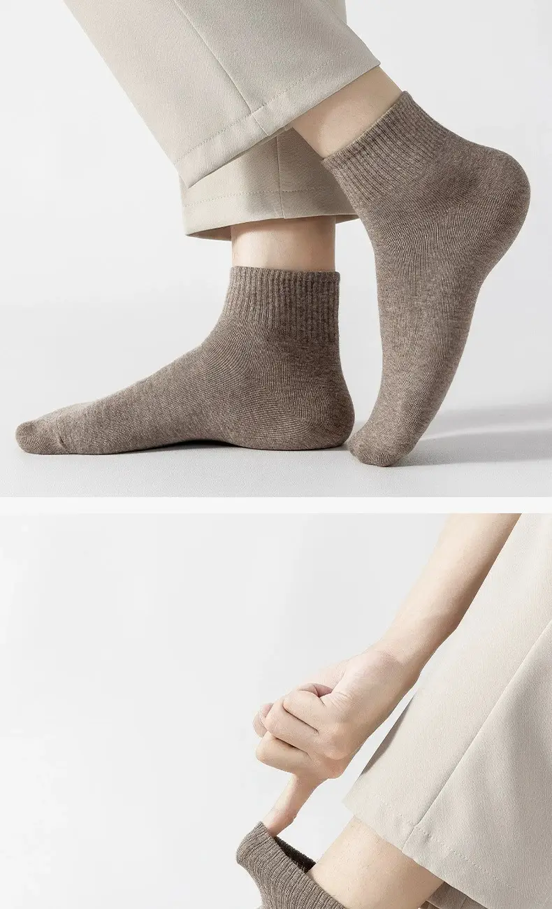Socks Men's Summer Mid-Calf Socks Sweat-Absorbent Sports Socks Summer Breathable Cotton Solid Color Men's Spring and Summer Socks Zhuji Socks — feature 14