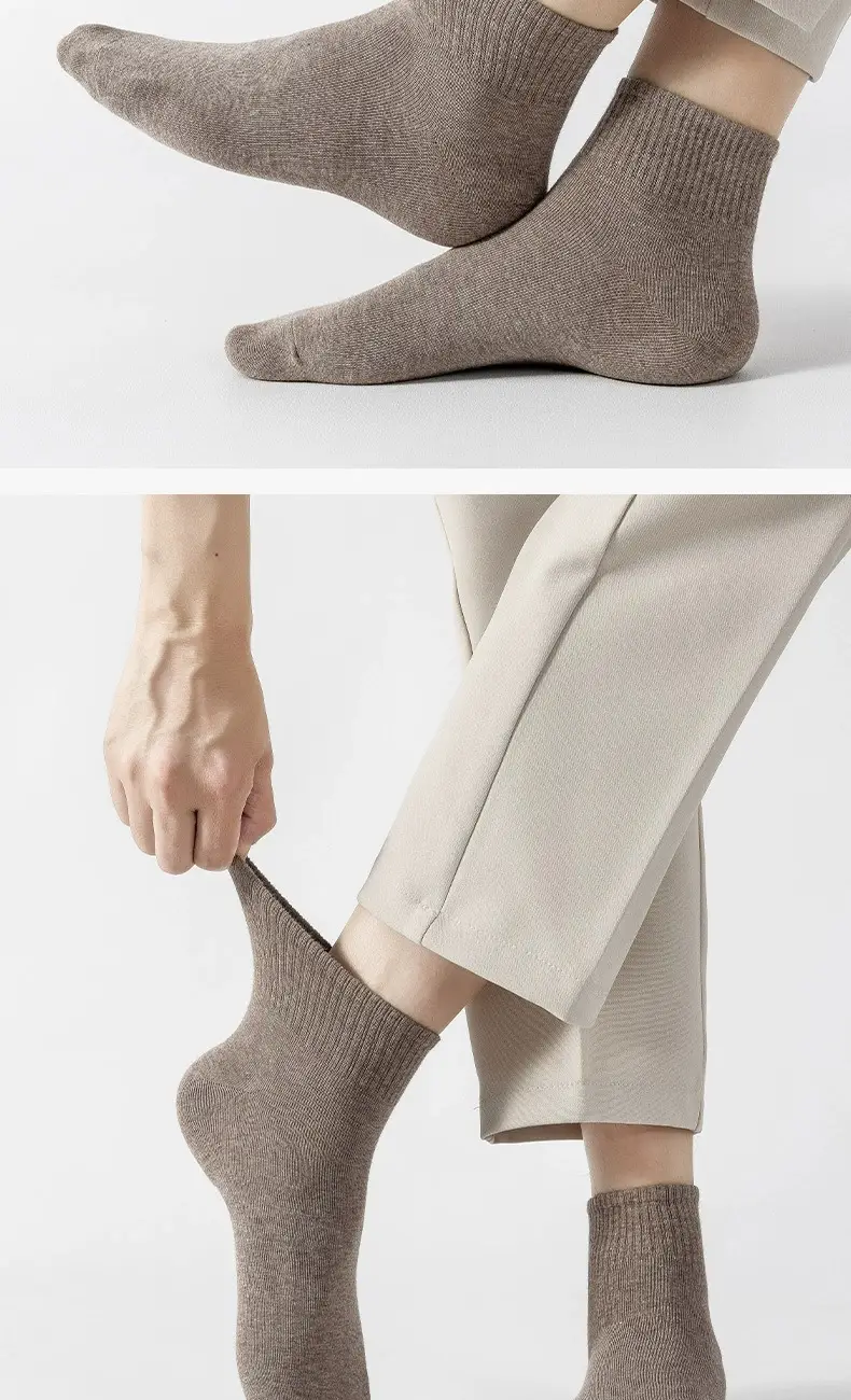 Socks Men's Summer Mid-Calf Socks Sweat-Absorbent Sports Socks Summer Breathable Cotton Solid Color Men's Spring and Summer Socks Zhuji Socks — feature 15