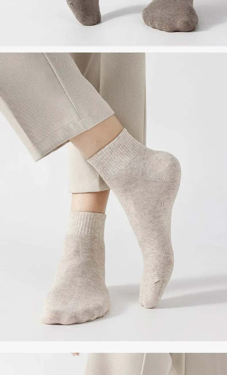 Socks Men's Summer Mid-Calf Socks Sweat-Absorbent Sports Socks Summer Breathable Cotton Solid Color Men's Spring and Summer Socks Zhuji Socks — feature 16