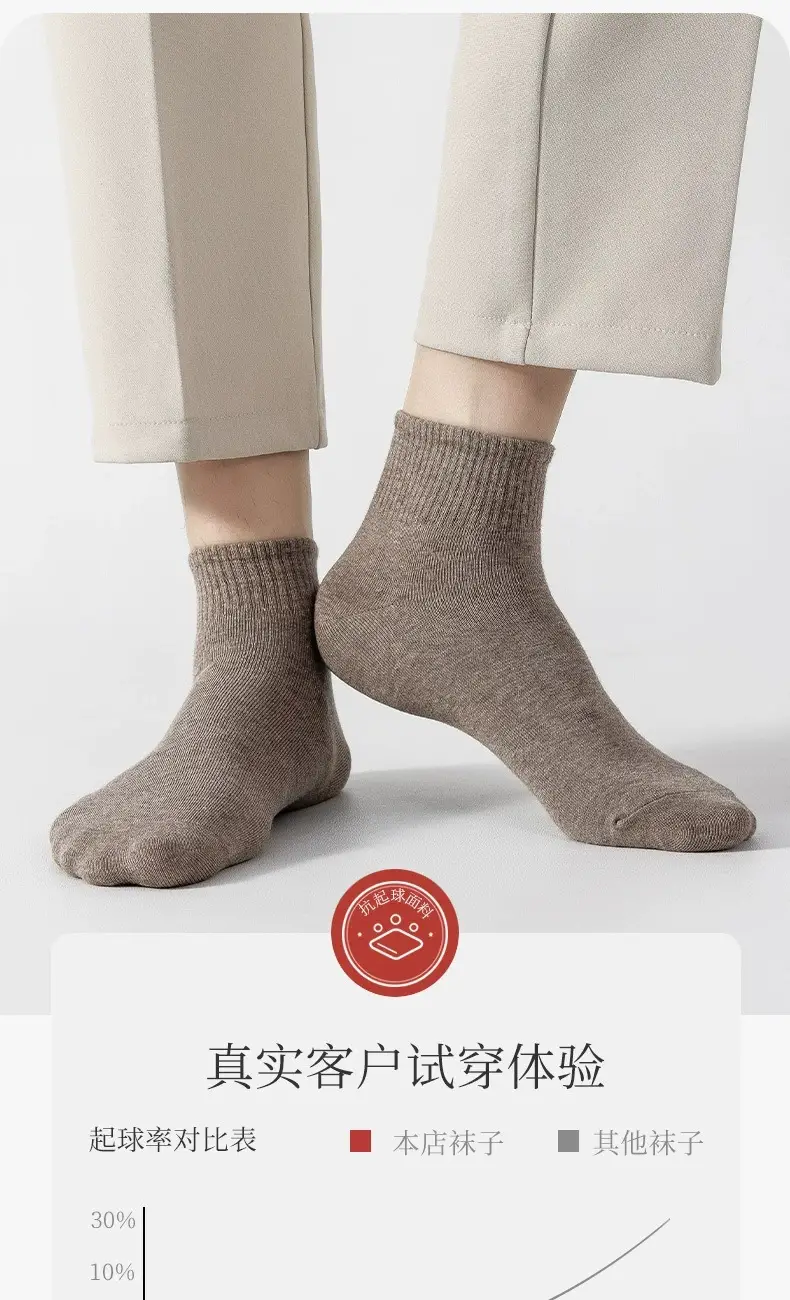 Socks Men's Summer Mid-Calf Socks Sweat-Absorbent Sports Socks Summer Breathable Cotton Solid Color Men's Spring and Summer Socks Zhuji Socks — feature 9