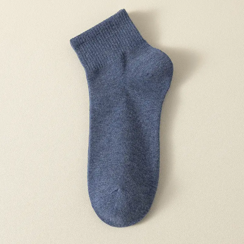 Socks Men's Summer Mid-Calf Socks Sweat-Absorbent Sports Socks Summer Breathable Cotton Solid Color Men's Spring and Summer Socks Zhuji Socks