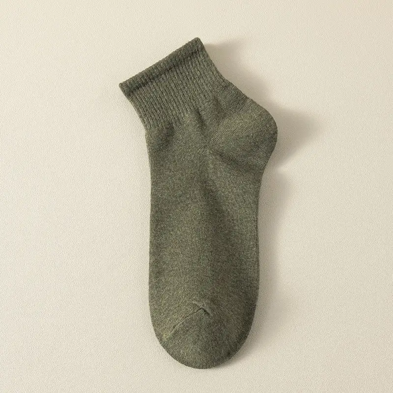 Socks Men's Summer Mid-Calf Socks Sweat-Absorbent Sports Socks Summer Breathable Cotton Solid Color Men's Spring and Summer Socks Zhuji Socks