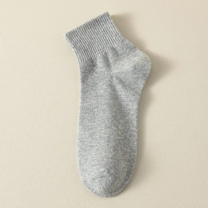 Socks Men's Summer Mid-Calf Socks Sweat-Absorbent Sports Socks Summer Breathable Cotton Solid Color Men's Spring and Summer Socks Zhuji Socks