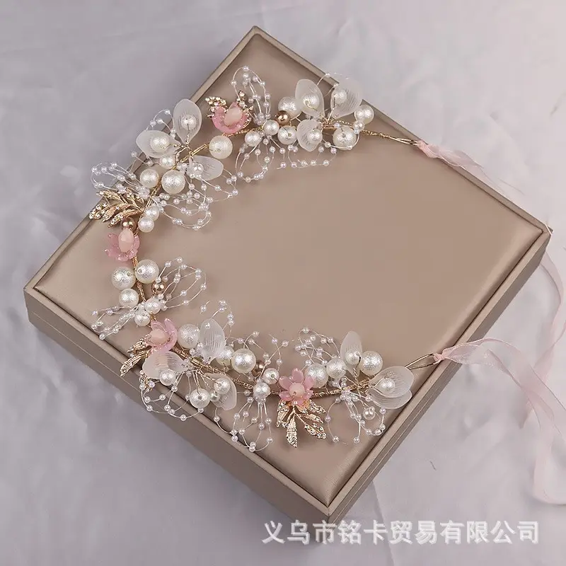Golden Leaf Hair Comb with Blue Floral Design for Weddings — feature 11