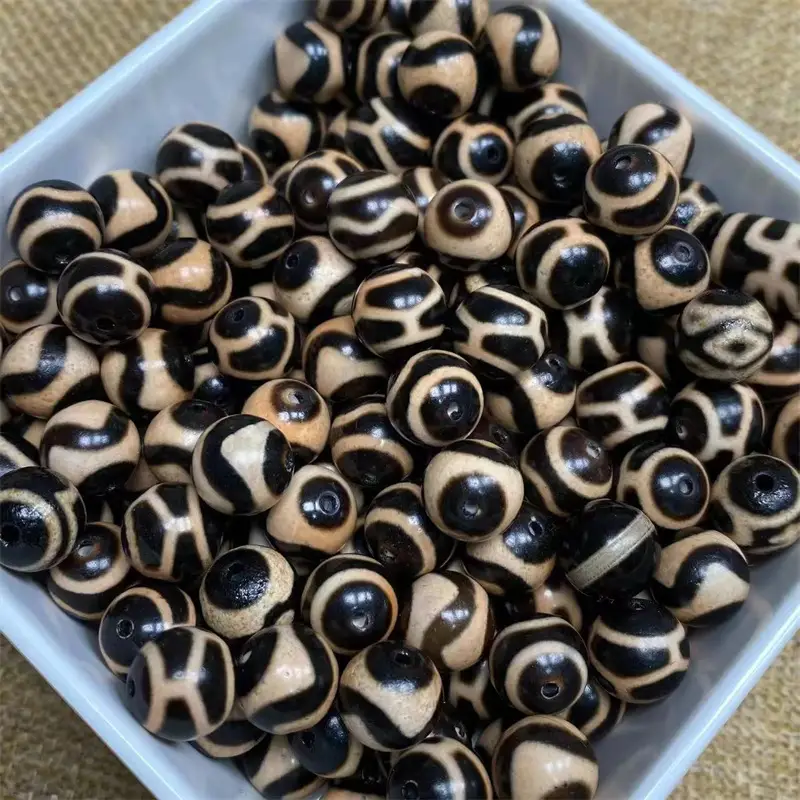 10mm Round Tiger Teeth Beads for DIY Jewelry - Image 4