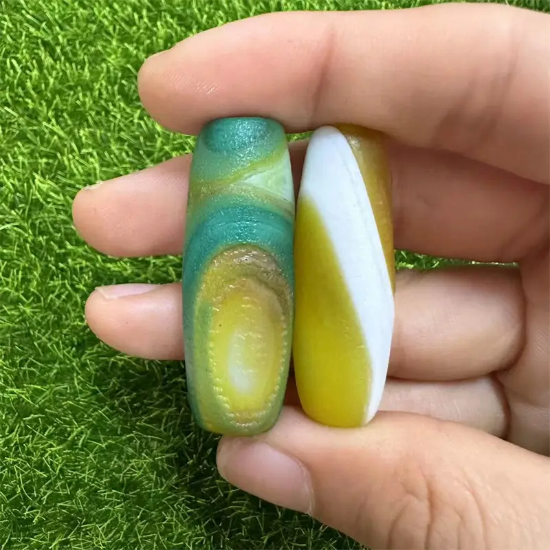Natural Silk Agate Stones 40mm High Oil Coated Matte - Image 3