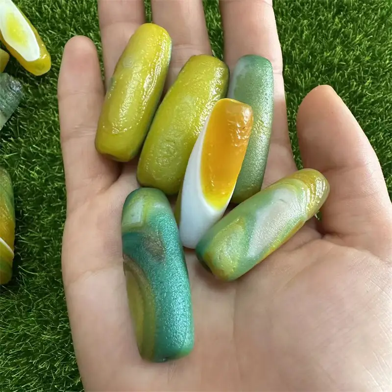 Natural Silk Agate Stones 40mm High Oil Coated Matte - Image 4