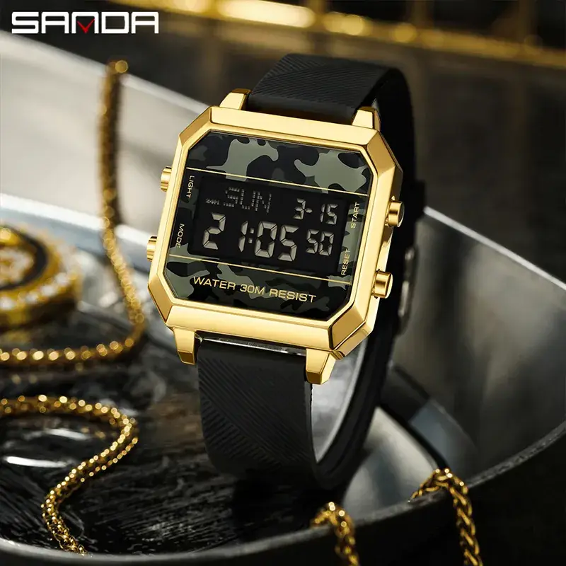 Sanda Digital Watch 19:09 Sun 315 Black Strap