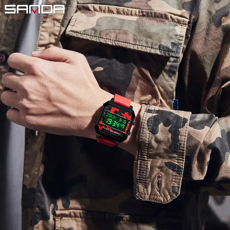 Sanda Digital Watch 19:09 Sun 315 Black Strap
