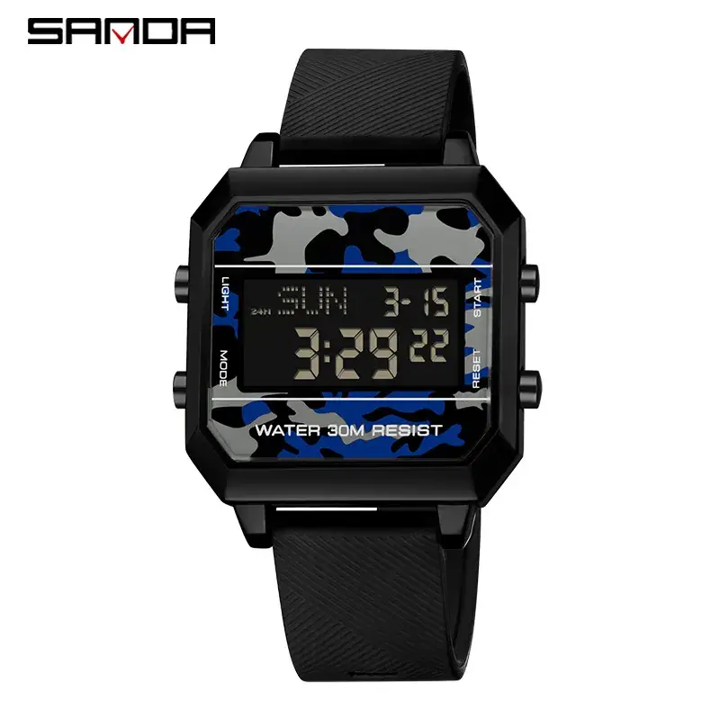Sanda Digital Watch 19:09 Sun 315 Black Strap
