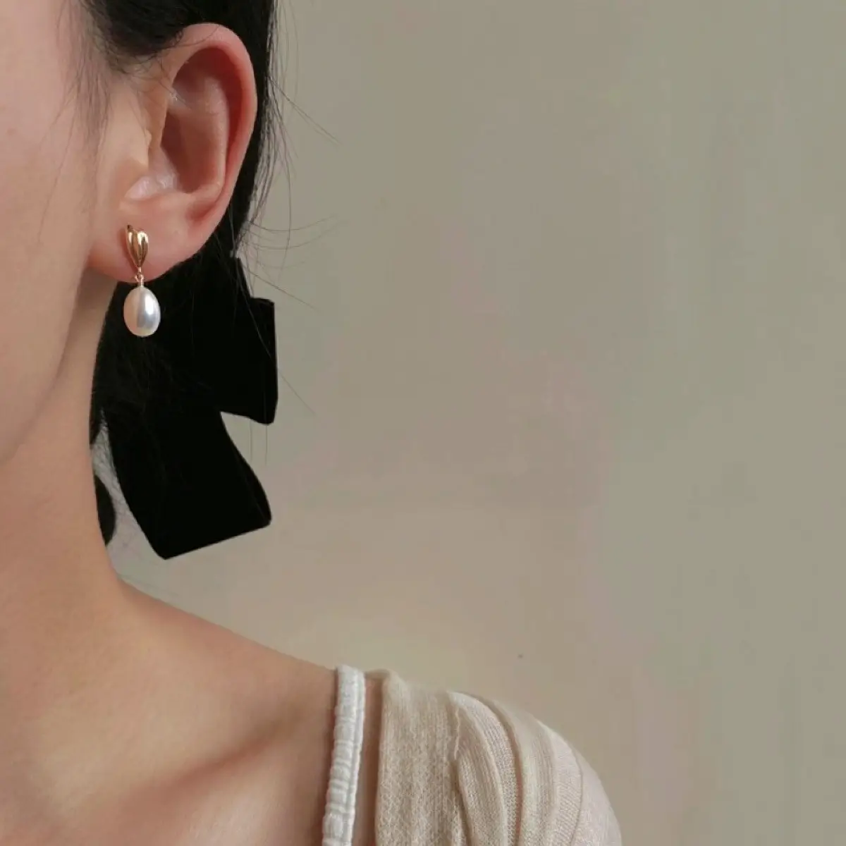 Pearl Earrings with Rice Beads 925 Silver - Image 3