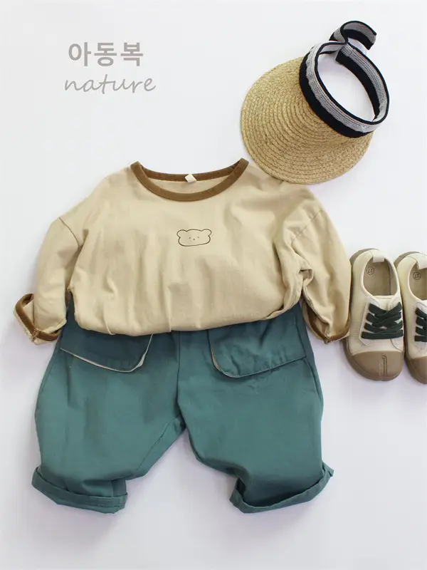 2026 Kids Long Sleeve T-Shirt Green Shorts Set - Image 6