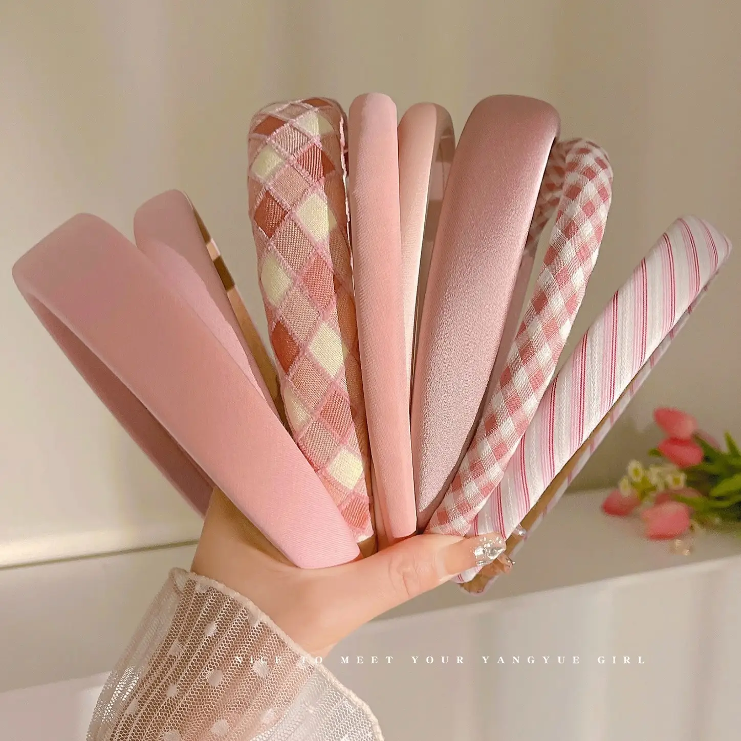 Pink Wide Edge Skull Top Hairpin Headband - Image 35