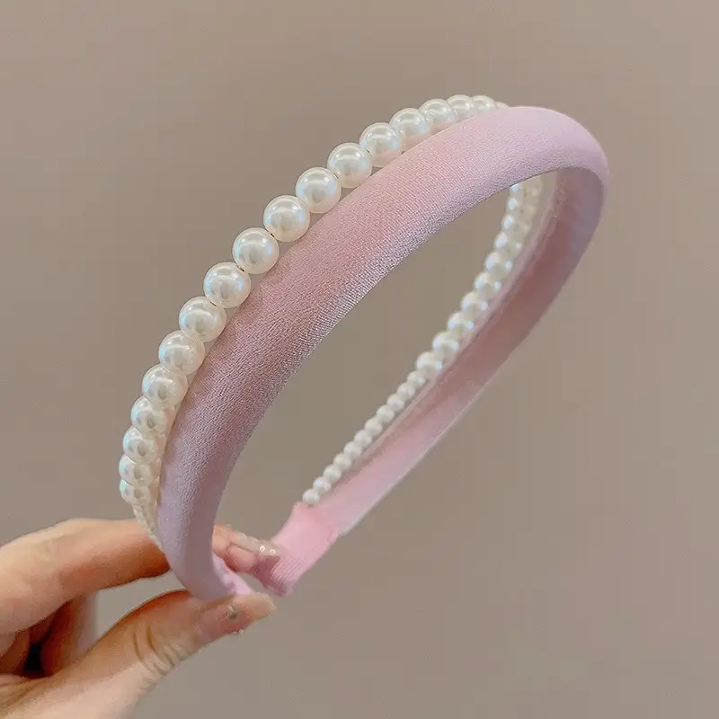 Pink Wide Edge Skull Top Hairpin Headband — feature 8