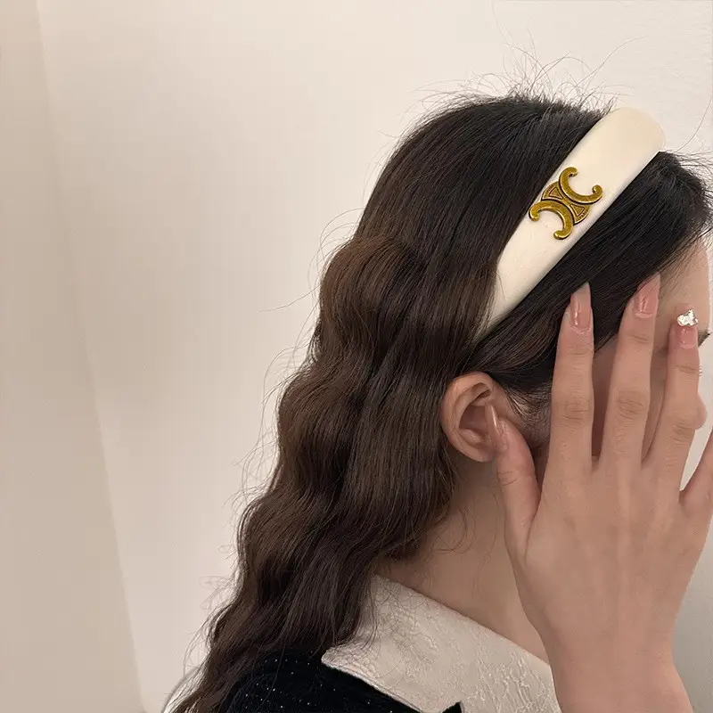 Pink Wide Edge Skull Top Hairpin Headband - Image 11