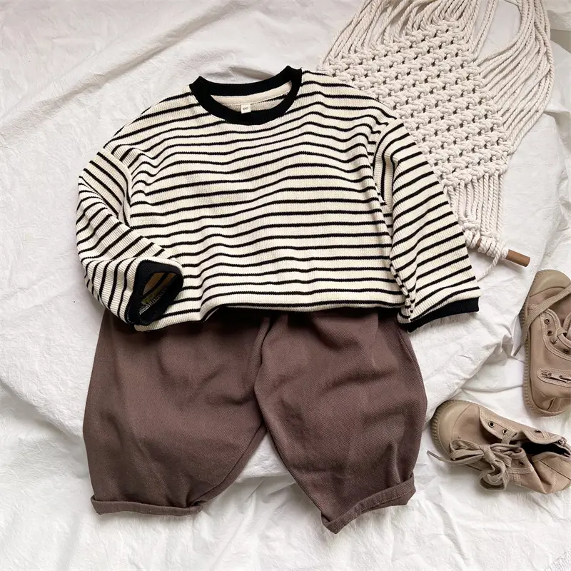 Autumn Boys Striped Long Sleeve T-Shirt Cotton — feature 12