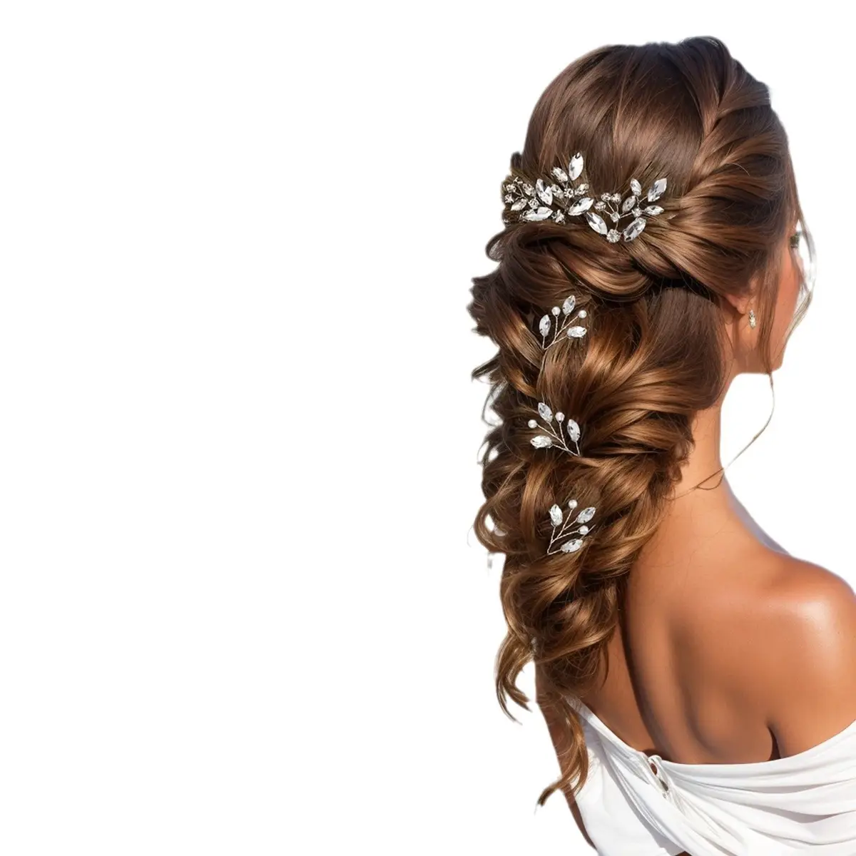 Bridal Hairpin with Glass Rhinestones for Women