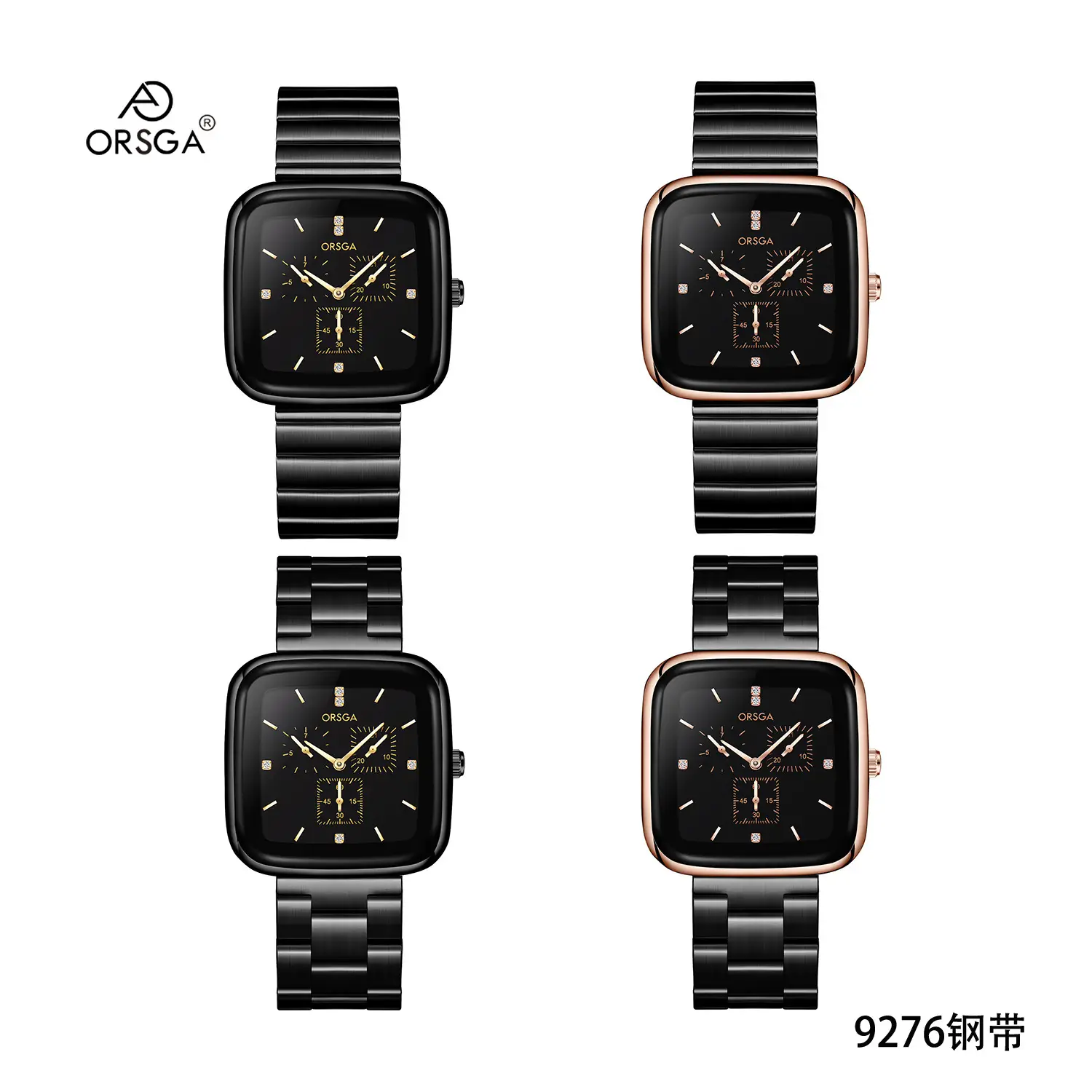 ORSGA Red Silicone Women's Watch with Square Face & Diamond Dial — feature 14