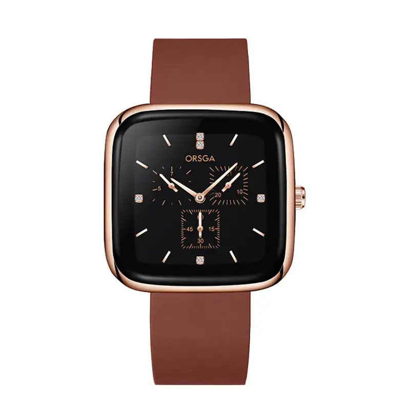 ORSGA Red Silicone Women's Watch with Square Face & Diamond Dial - Image 10