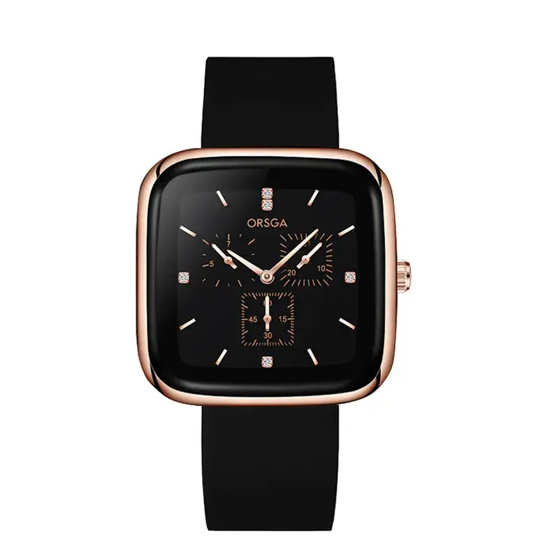 ORSGA Red Silicone Women's Watch with Square Face & Diamond Dial - Image 8