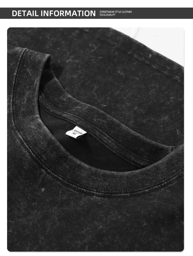 Men Purple Distressed Wash T-Shirt 230g — feature 11