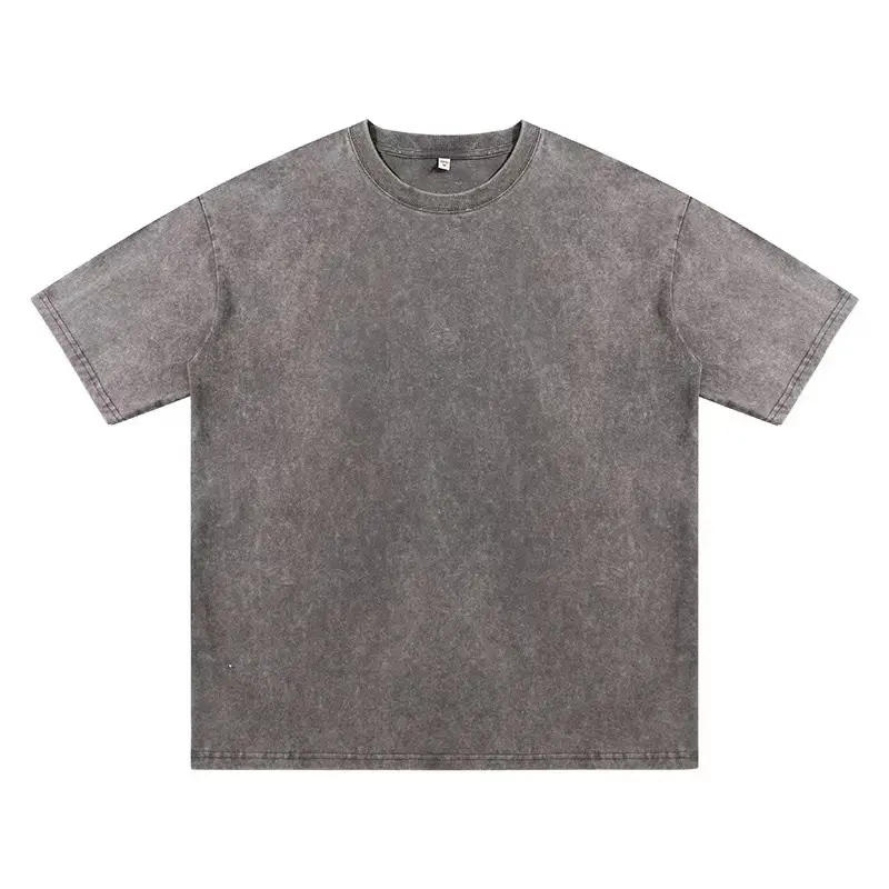 Men Purple Distressed Wash T-Shirt 230g — feature 23